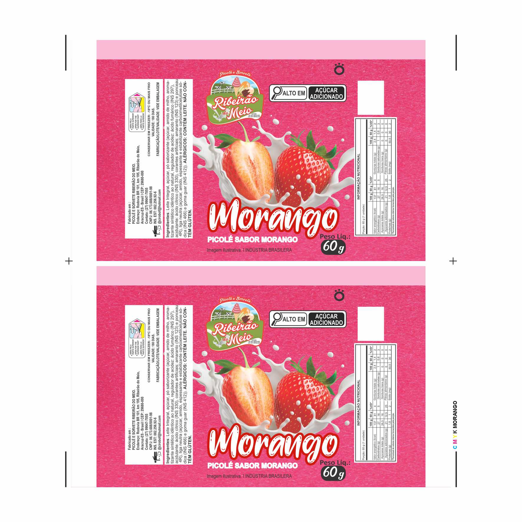 BOBINA BOPP LEITOSO PICOLE 6KG SÍTIO RIBEIRÃO DO MEIO MORANGO BOBINA BOPP LEITOSO PICOLE 6KG SÍTIO RIBEIRÃO DO MEIO MORANGO