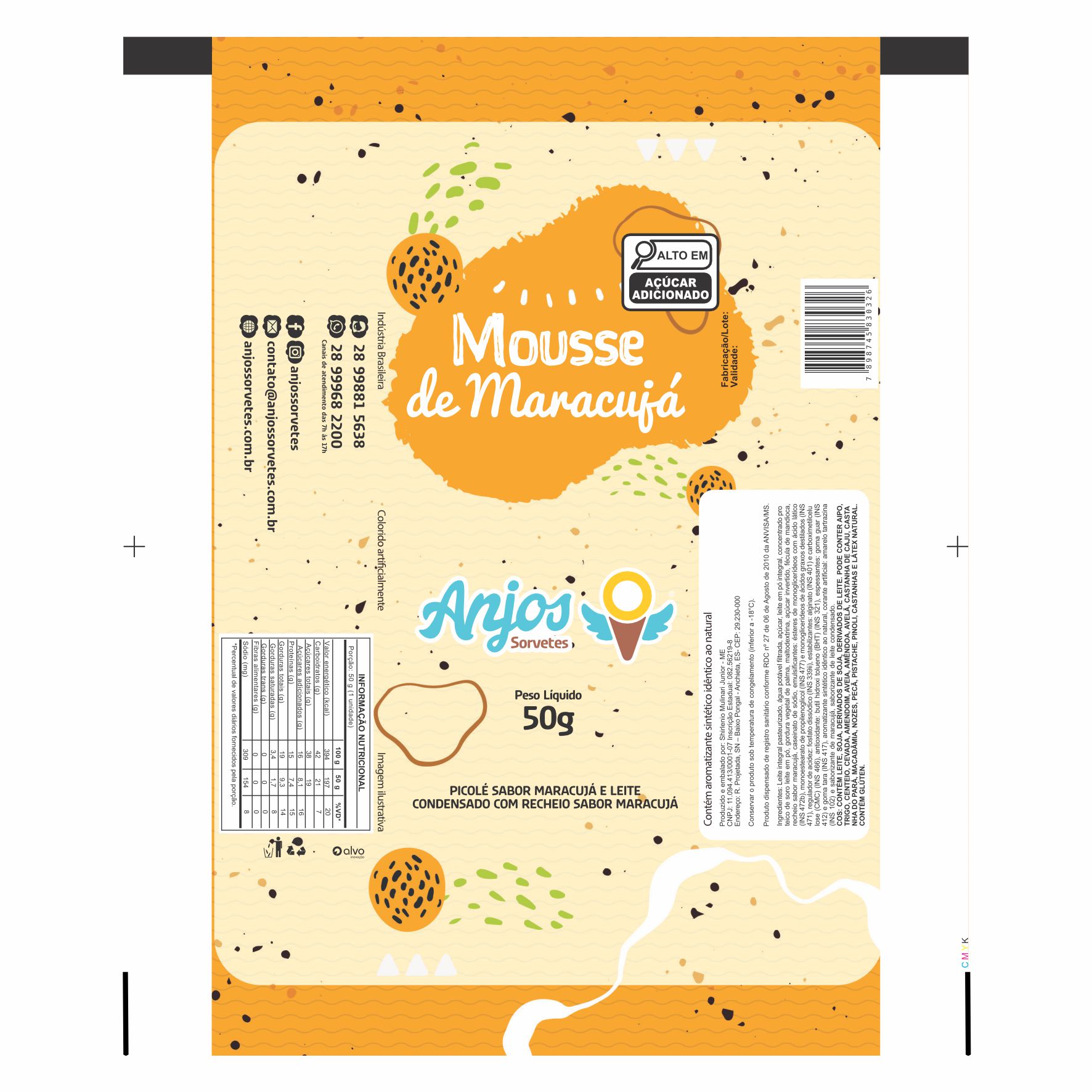 BOBINA BOPP LEITOSO PICOLE 6KG - SORVETES ANJOS MOUSSE DE MARACUJA BOBINA BOPP LEITOSO PICOLE 6KG - SORVETES ANJOS MOUSSE DE MARACUJA