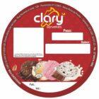 ETIQUETA 70MM DE DIAMETRO COUCHE CLARY SORVETES NEUTRO 500ML - 37,5MTS