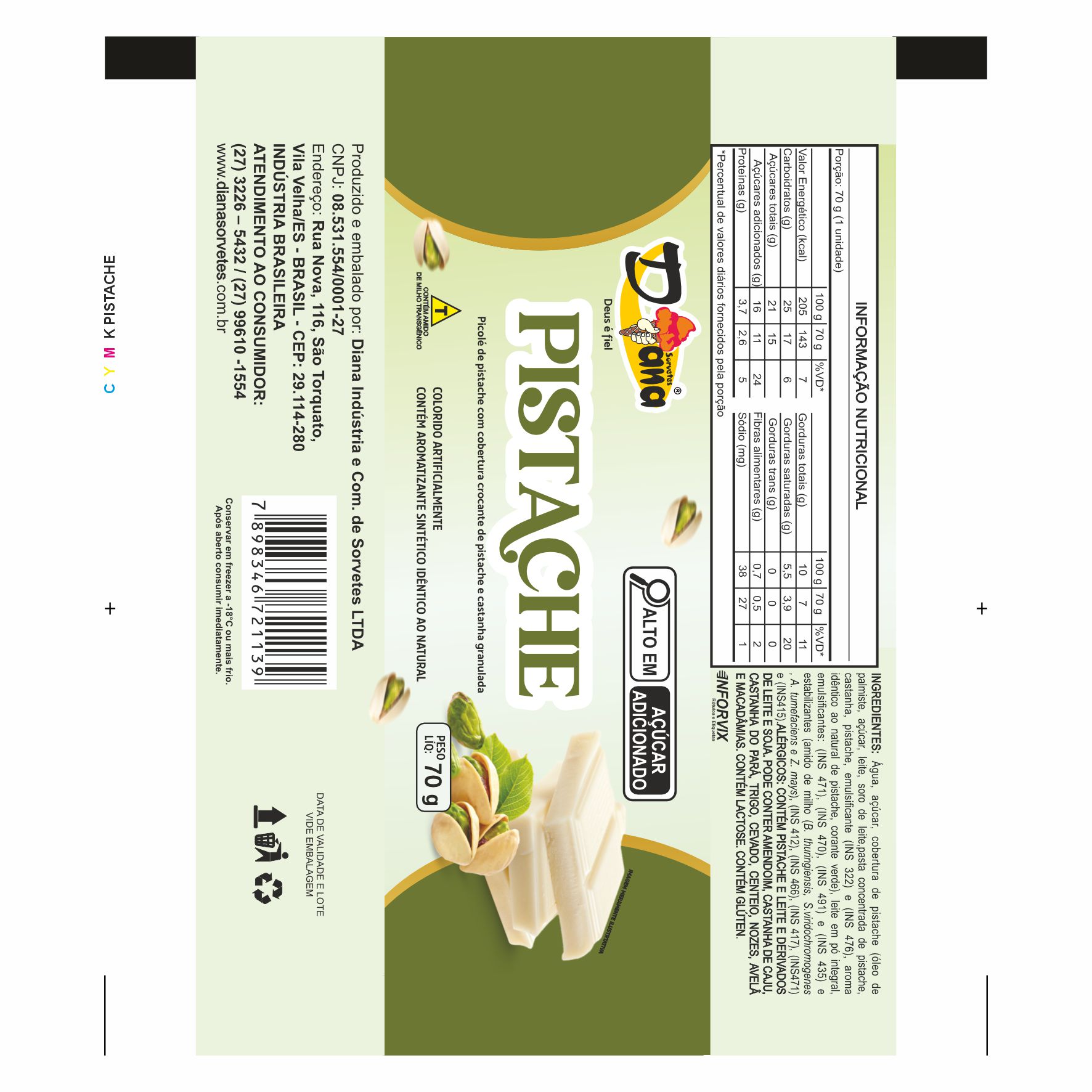 BOBINA BOPP LEITOSO PICOLÉ 6KG DIANA PISTACHE BOBINA BOPP LEITOSO PICOLÉ 6KG DIANA PISTACHE