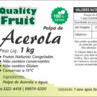 ETIQUETA 40X60/2 PERSON BOPP DURALYTE QUALITY FRUIT POLPA DE ACEROLA 1KG 63MTS