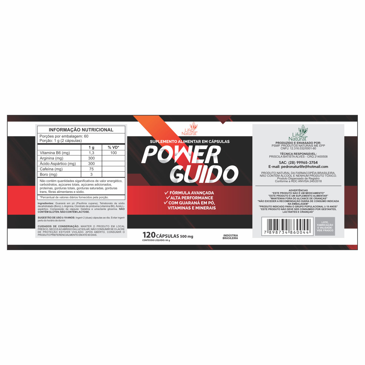 ETIQUETA 70X187 PERSON BOPP METALIZADO HEALTHPLANT POWER GUIDO 120CAPS (500UNID)K ETIQUETA 70X187 PERSON BOPP METALIZADO HEALTHPLANT POWER GUIDO 120CAPS (500UNID)K