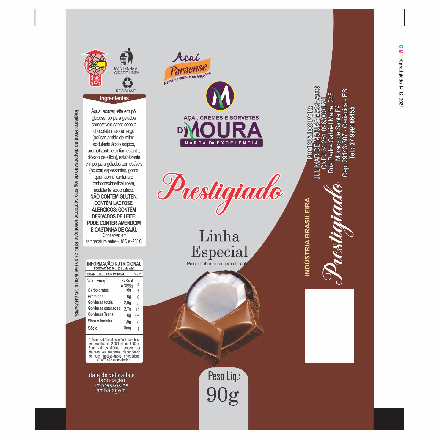 BOBINA BOPP LEITOSO PICOLE 6KG DMOURA PRESTIGIADO BOBINA BOPP LEITOSO PICOLE 6KG DMOURA PRESTIGIADO