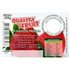 ETIQUETA 40X60/2 PERSONALIZADA/COUCHE ADESIVO/QUALITY FRUIT MORANGOS PREMIUM 250G-78,75MTS