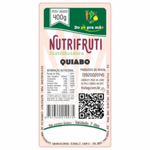 ETIQUETA 90X45/1 PERSONALIZADA/COUCHE ADESIVO/NUTRIFRUTI QUIABO 400G 50MTS