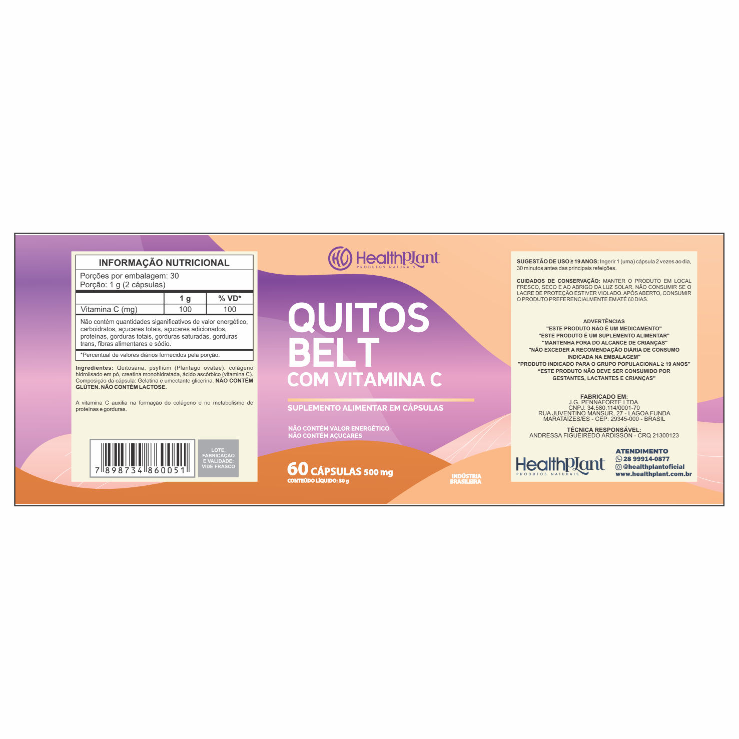 ETIQUETA 70X187 PERSON BOPP METALIZADO HEALTHPLANT QUITOS BELT COM VITAMINA C 60CAPS (500UNID)K ETIQUETA 70X187 PERSON BOPP METALIZADO HEALTHPLANT QUITOS BELT COM VITAMINA C 60CAPS (500UNID)K