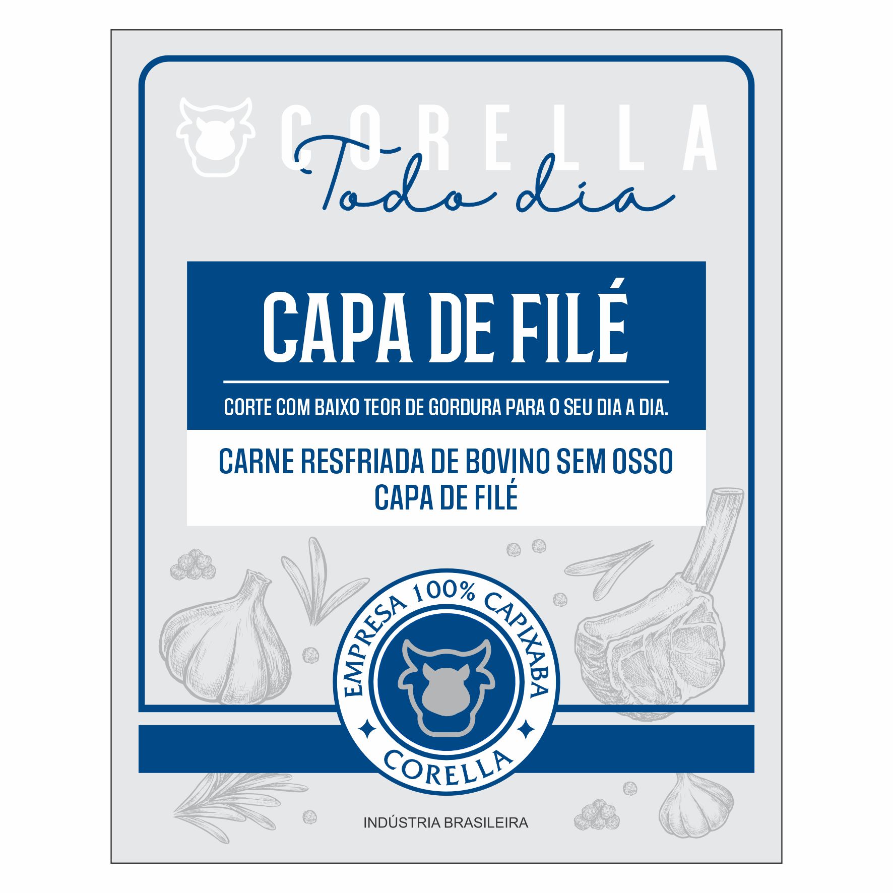 ETIQUETA 100X80 PERSON BOPP METALIZADO LAMINADO FOSCO TODO DIA CAPA DE FILÉ CORELLA (1.000UNI)