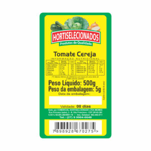 ETIQUETA 70X40/1 PERSONALIZADO/COUCHE ADESIVO/HORTISELECIONADOS TOMATE CEREJA 500G-43MTS