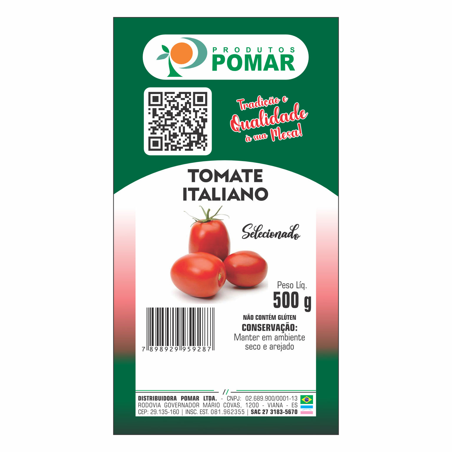 ETIQUETA 90X45/1 PERSON COUCHE ADESIVO POMAR TOMATE ITALIANO 500G - 30MTS