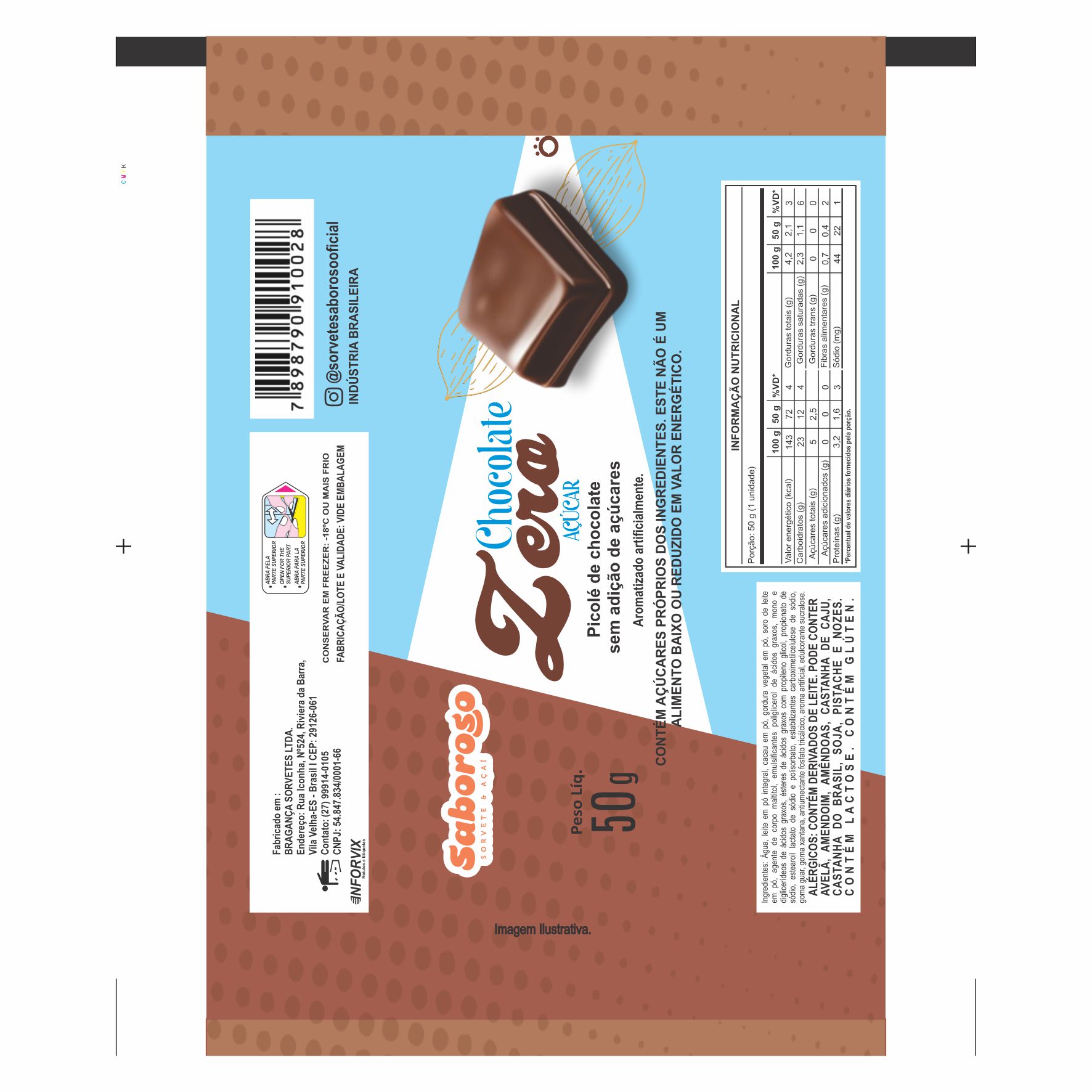 BOBINA BOPP LEITOSO PICOLE 6KG SABOROSO ZERO ACUCAR CHOCOLATE BOBINA BOPP LEITOSO PICOLE 6KG SABOROSO ZERO ACUCAR CHOCOLATE