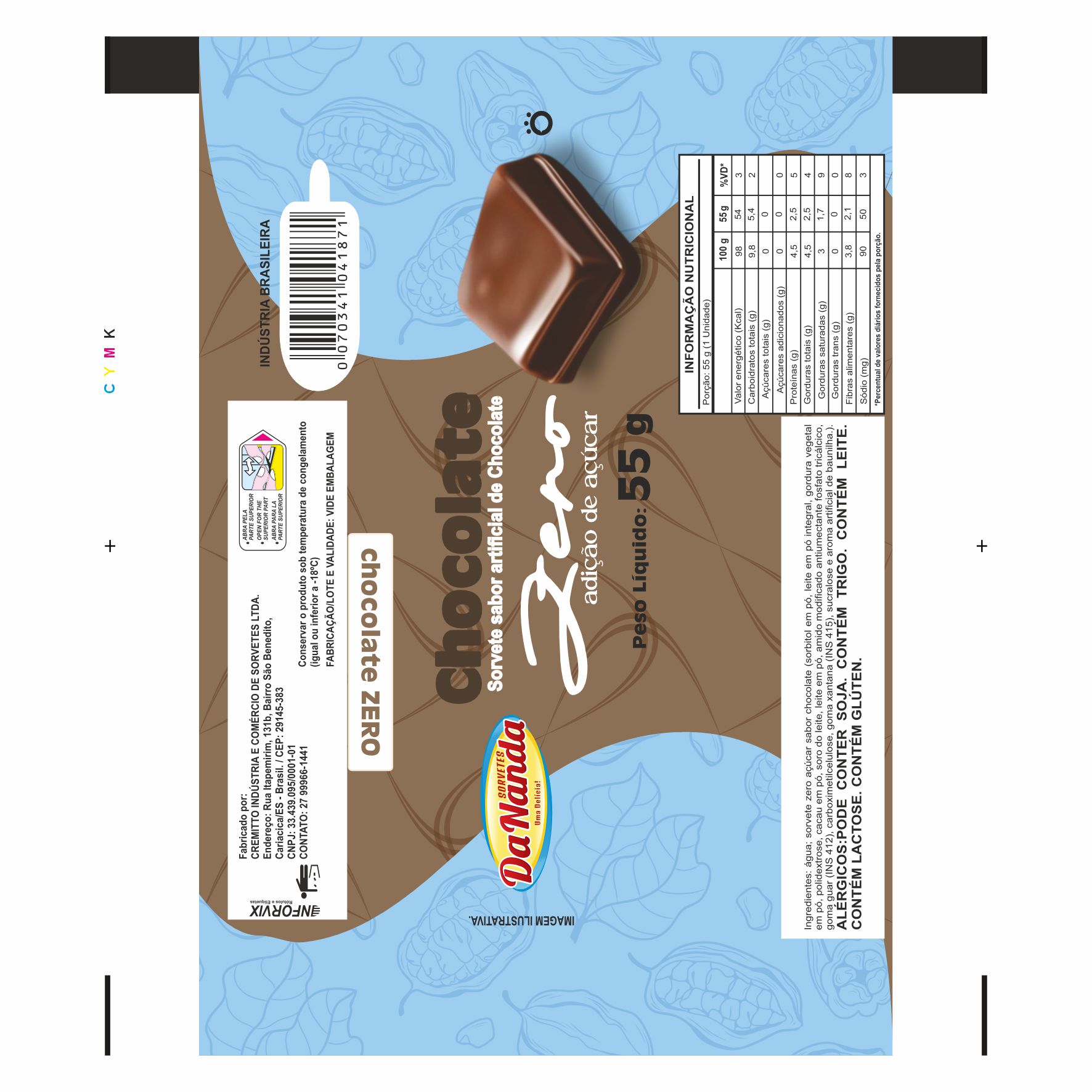 BOBINA BOPP METALIZADO PICOLÉ 6KG - DANANDA CHOCOLATE ZERO BOBINA BOPP METALIZADO PICOLÉ 6KG - DANANDA CHOCOLATE ZERO