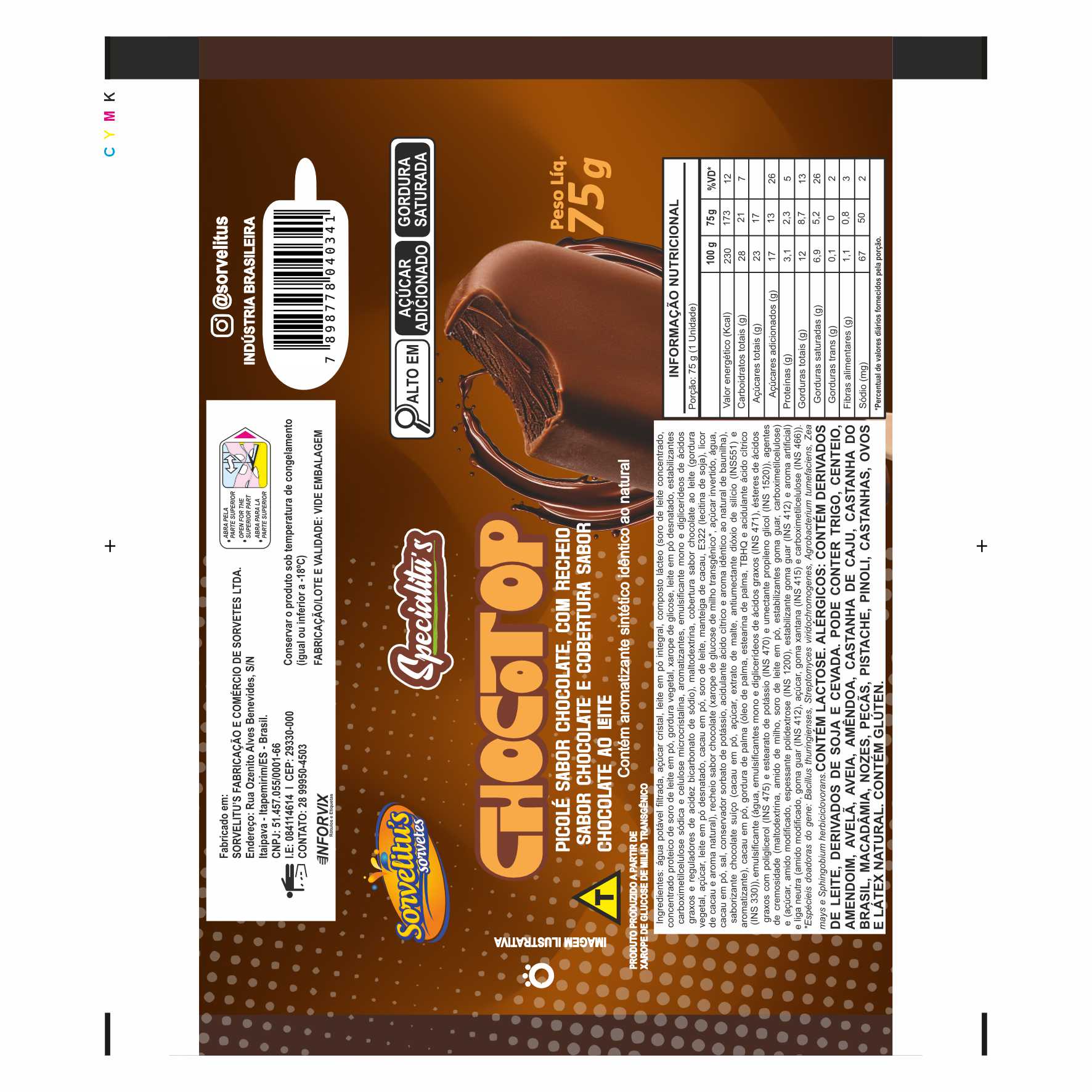 BOBINA BOPP LEITOSO PICOLÉ 6KG SORVELITUS CHOCOTOP BOBINA BOPP LEITOSO PICOLÉ 6KG SORVELITUS CHOCOTOP