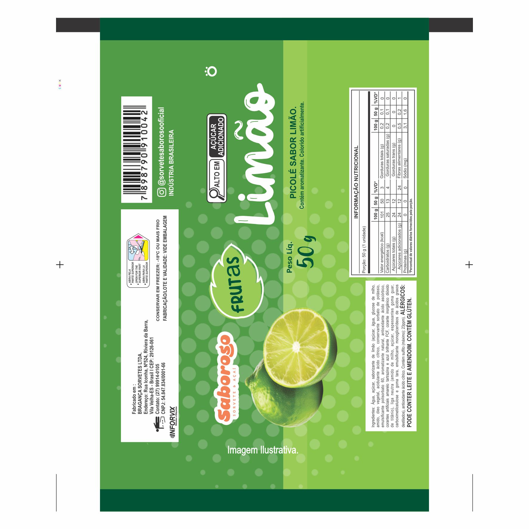 BOBINA BOPP LEITOSO PICOLE 6KG SABOROSO LIMAO