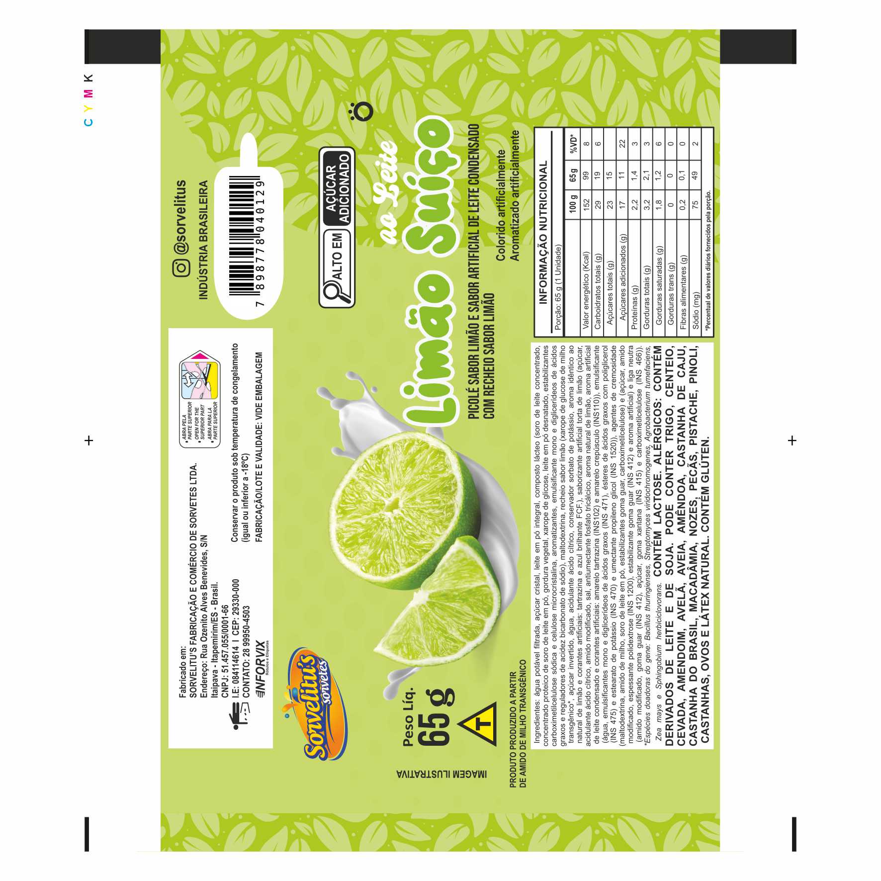 BOBINA BOPP LEITOSO PICOLÉ 6KG SORVELITUS LIMAO SUIÇO BOBINA BOPP LEITOSO PICOLÉ 6KG SORVELITUS LIMAO SUIÇO
