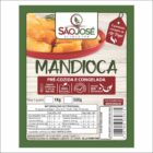 ETIQUETA 125X100 RETANGULAR BOPP DURALYTE MANDIOCA COZIDA E CONGELADA - SAO JOSE ALIMENTOS (1000UNI) KROMIA