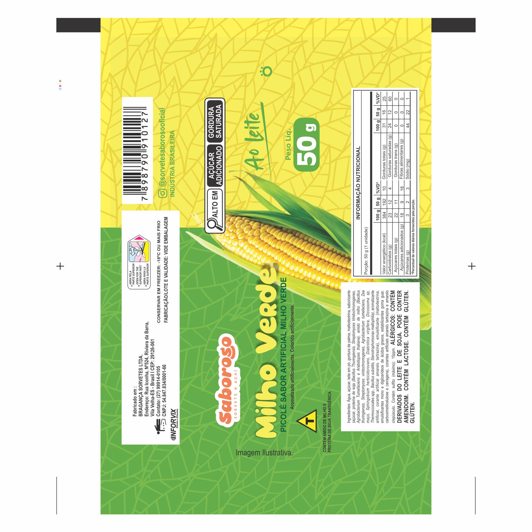 BOBINA BOPP LEITOSO PICOLE 6KG SABOROSO MILHO VERDE BOBINA BOPP LEITOSO PICOLE 6KG SABOROSO MILHO VERDE