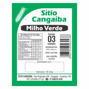 ETIQUETA 90X70/1 COUCHE ADESIVO SITIO CANGAIBA MILHO VERDE -K