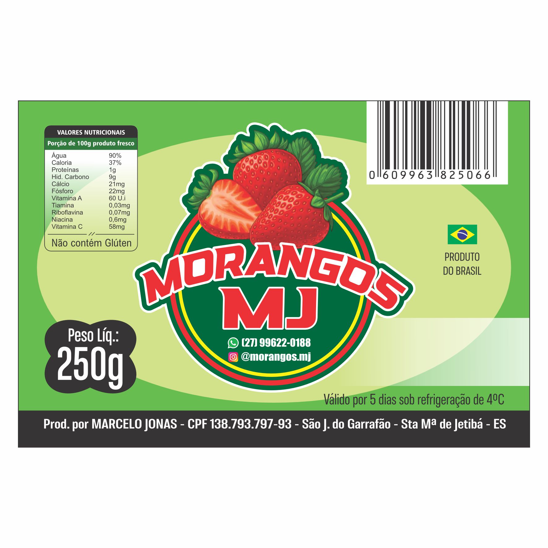 ETIQUETA 40X60/2 COUCHE ADESIVA MORANGOS MJ 250G 78,75MTS