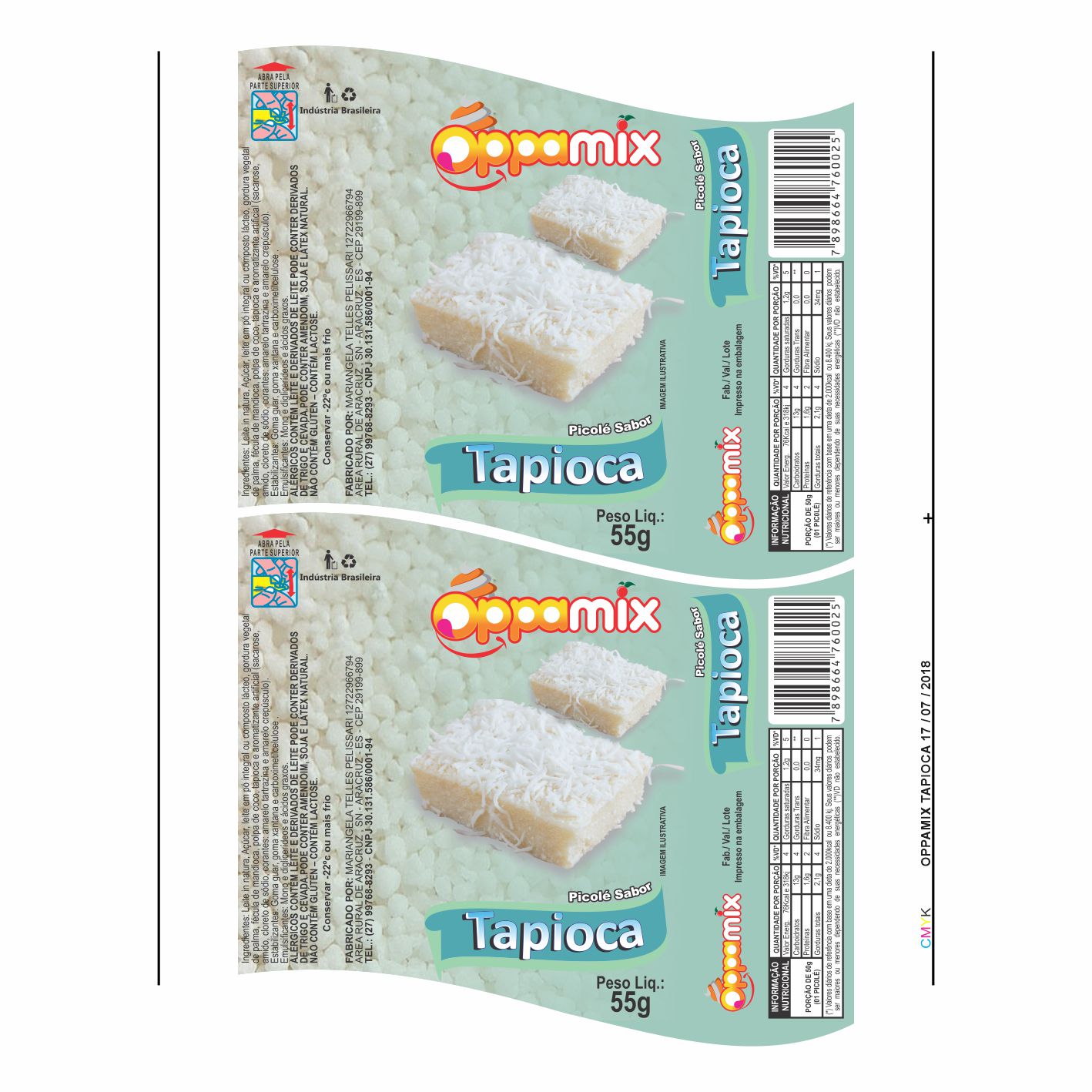 BOBINA BOPP LEITOSO PICOLE 6KG - SORVETES OPAMIX TAPIOCA BOBINA BOPP LEITOSO PICOLE 6KG - SORVETES OPAMIX TAPIOCA