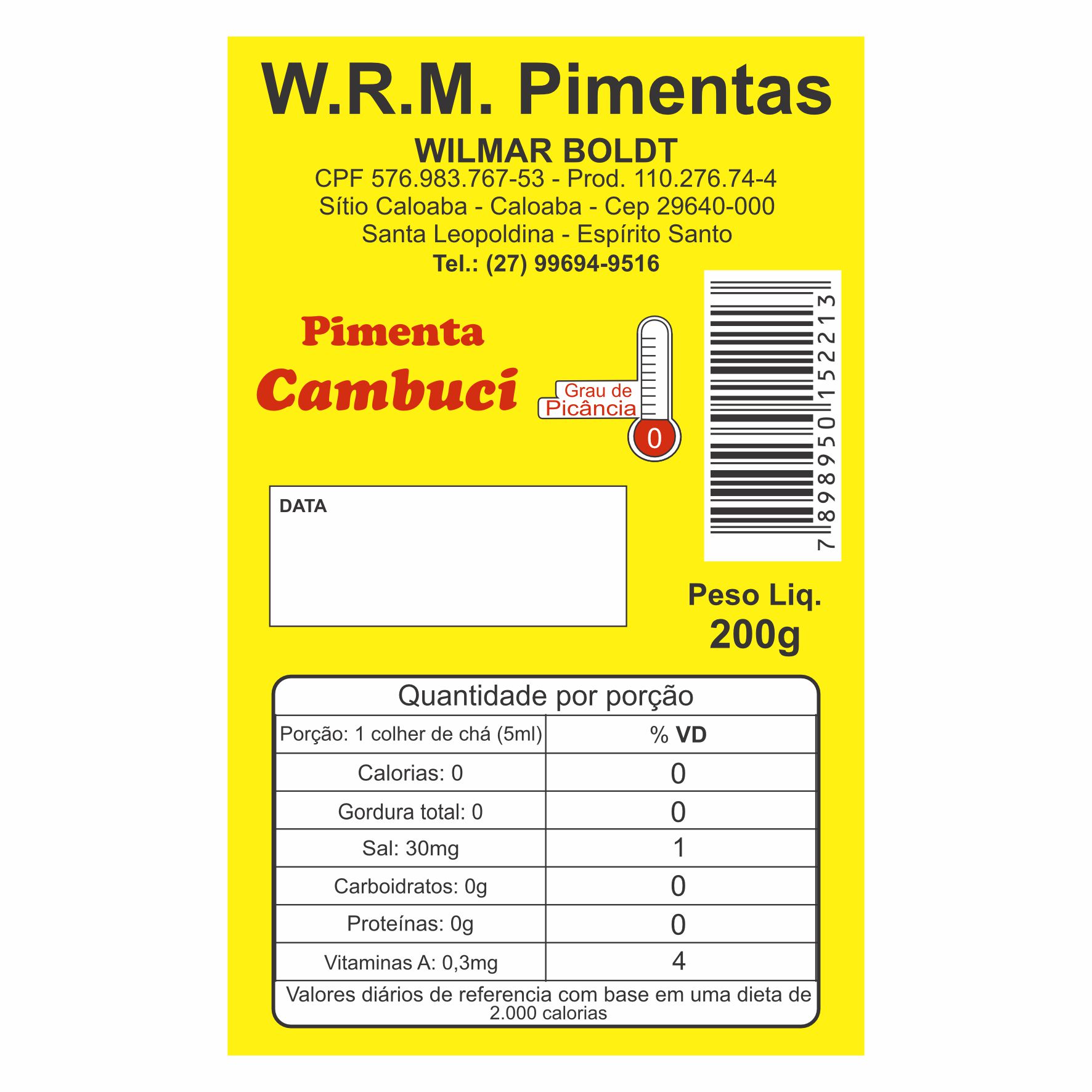 ETIQUETA 80X50/1 PERSON COUCHE ADESIVA W.R.M PIMENTA CAMBUCI 200G-32MTS