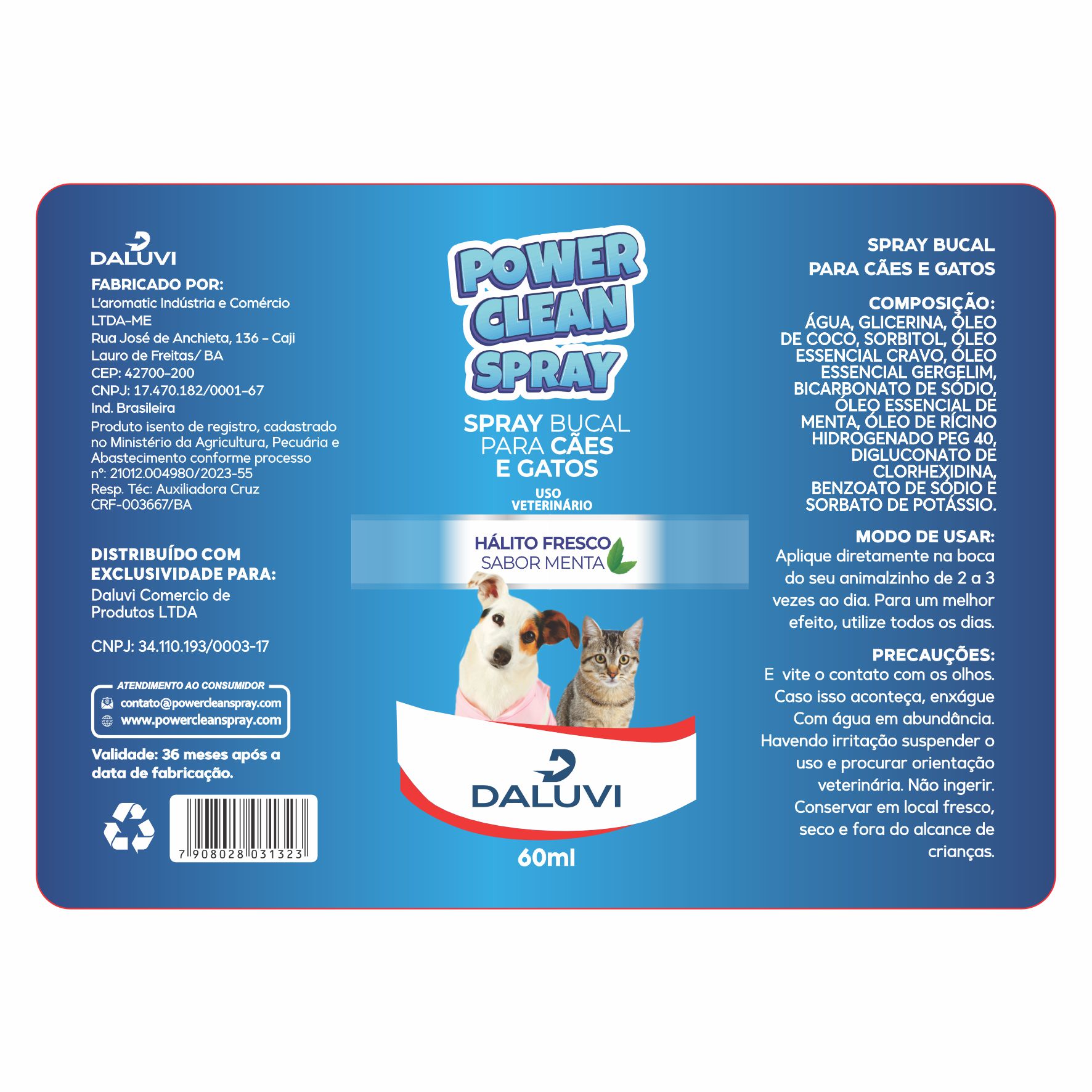 ETIQUETA 64X90 PERSON BOPP METALIZADO/LAMINADO FOSCO/POWER CLEAN SPRAY(1000UNI)
