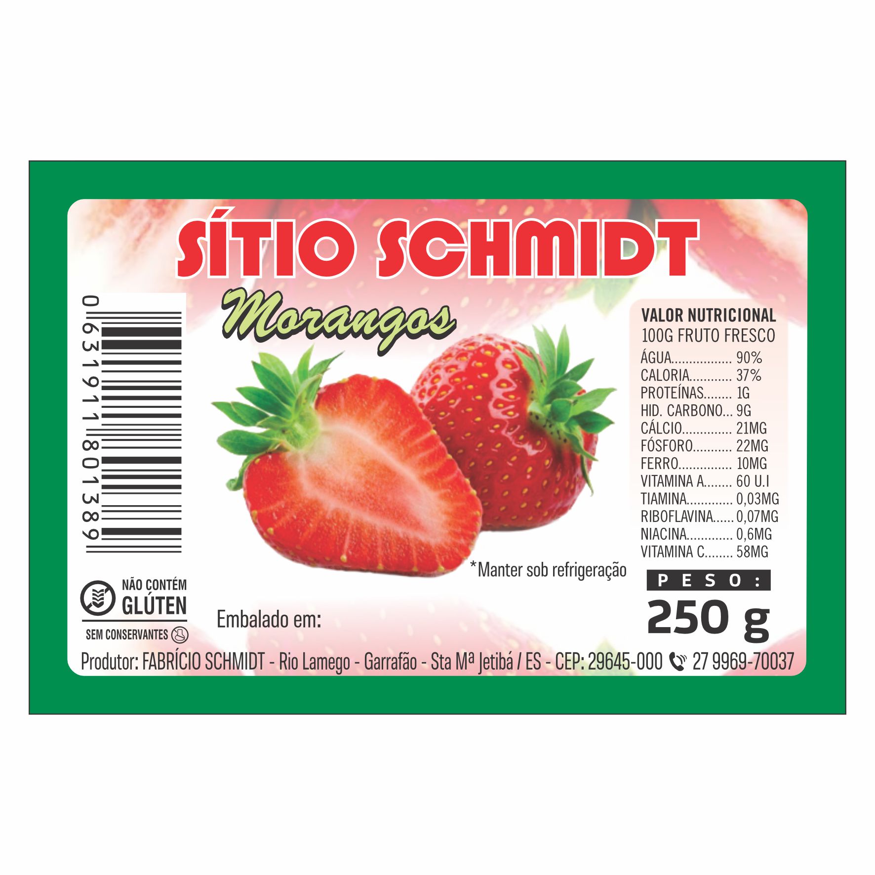 ETIQUETA 40X60/2 COUCHE ADESIVO/MORANGOS SITIO SCHMIDT 250G-78,75MTS