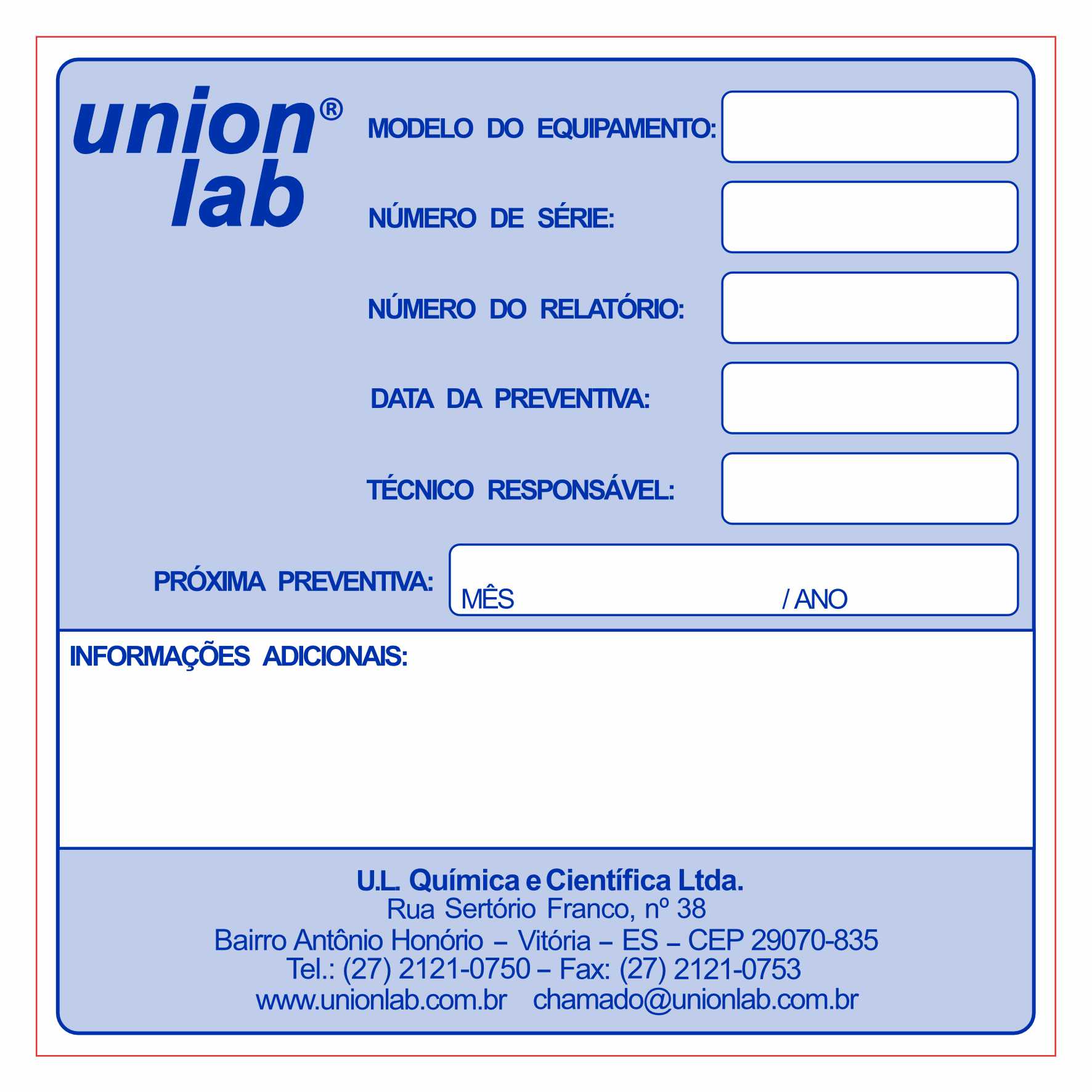 ETIQUETA 100X100/1 PERSON BOPP PEROLADO UNION LAB CONTROLE EQUIPAMENTOS